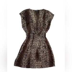 Lily White Juniors Size Small Cheetah Print Dress with Elastic Waist